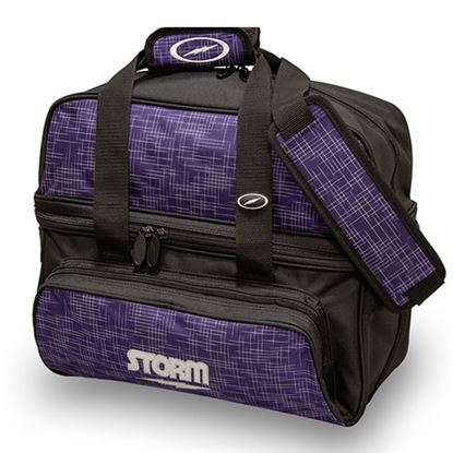 Picture of Storm 2 Ball Double Tote Deluxe Abstract Purple Black Bowling Bag