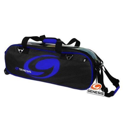 Picture of Genesis Sport 3 Ball Triple Tote Black Blue Bowling Bag