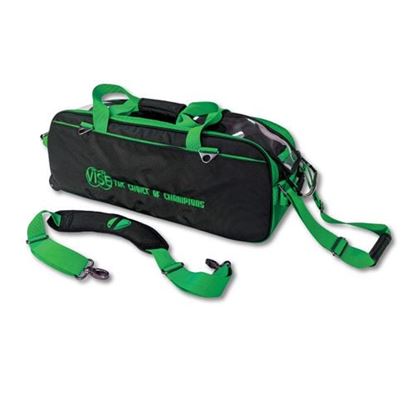 Picture of VISE 3 Ball Triple Tote Black Green Bowling Bag
